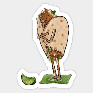 Taco Getting out of Bath Sticker